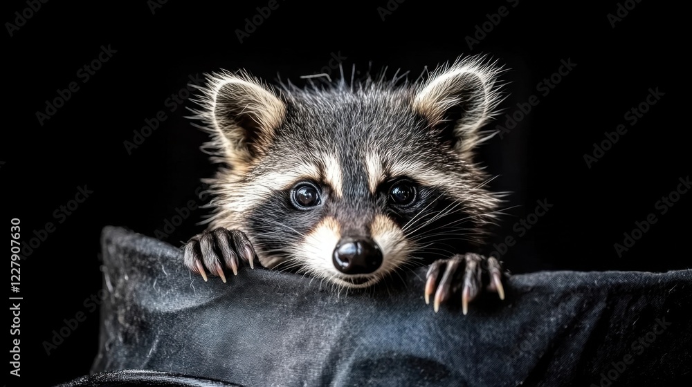 Obraz premium Curious Raccoon Close-Up