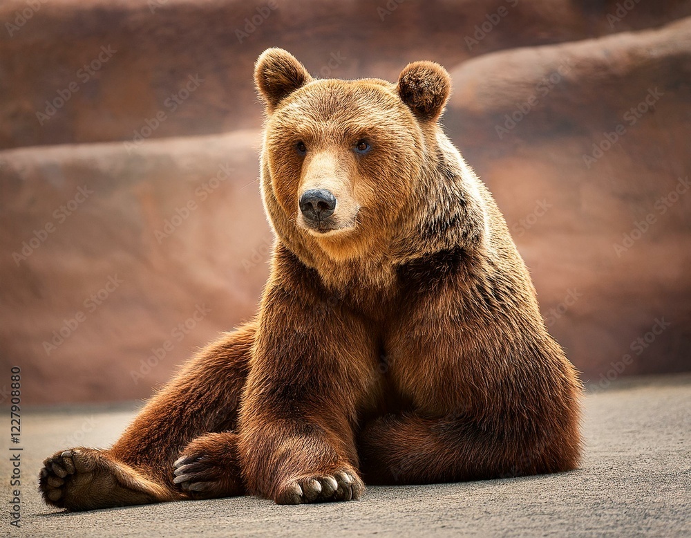 Obraz premium brown bear sitting down