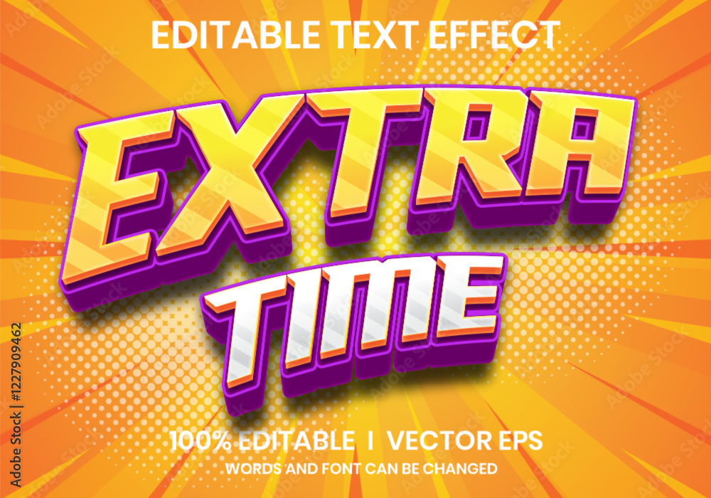 Fototapeta premium extra time vector text effect with modern style design