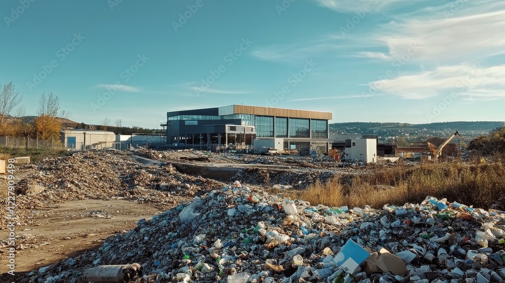 Fototapeta premium Automated Waste Sorting Plant for Efficient Recycling Processes