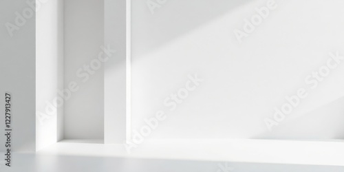 Wallpaper Mural Clean Minimalist Interior Corner with Sunlight and Shadows Perfect for Product Displays and Design Presentations Torontodigital.ca