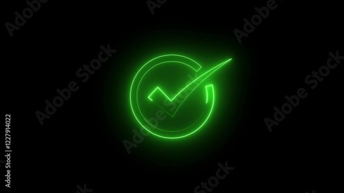 Check Mark, Check mark Animated Symbol Sign. Verified check mark icon animation. Confirm approved sign, verified selection tick mark symbol.