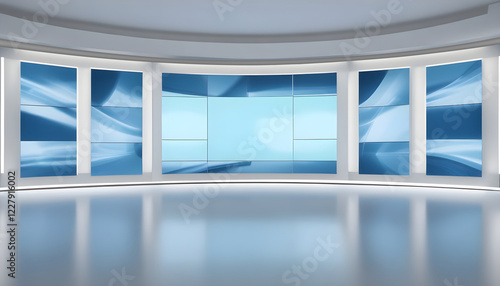 television studio, virtual studio set. ideal for green screen compositing