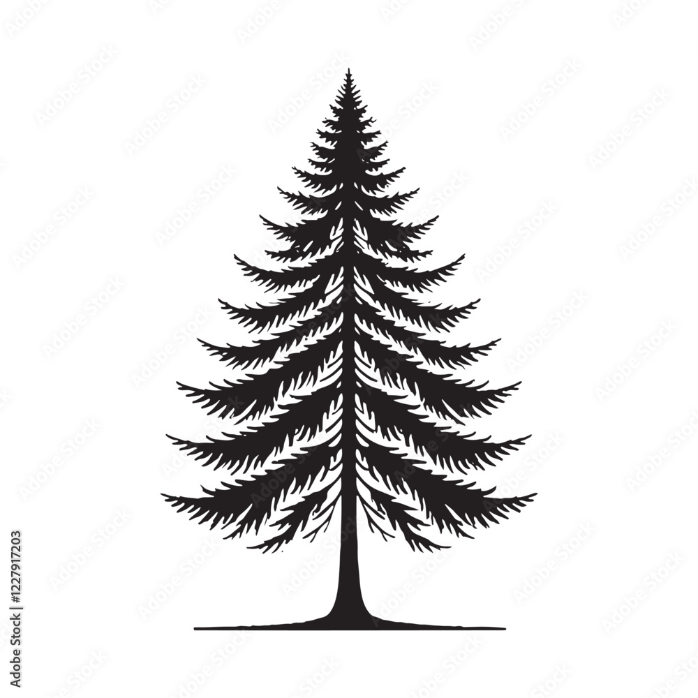 Obraz premium Abstract Hemlock Tree silhouette for digital and print artwork - Hemlock tree silhouette - Hemlock tree vector - Hemlock tree illustration - Hemlock silhouette - Hemlock vector 
