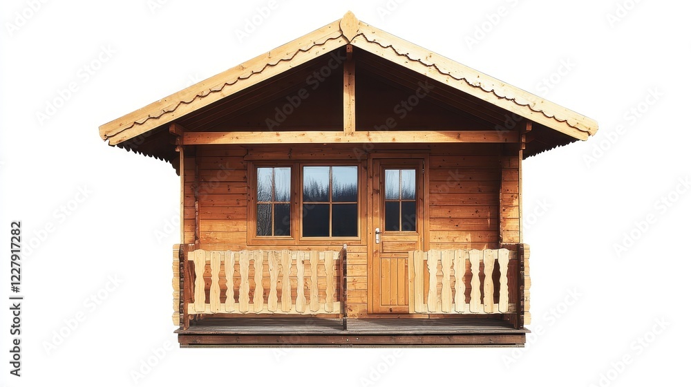 Charming Wooden Cabin with Porch and Rustic Design Charming Wooden Cabin with Porch and Rustic Design