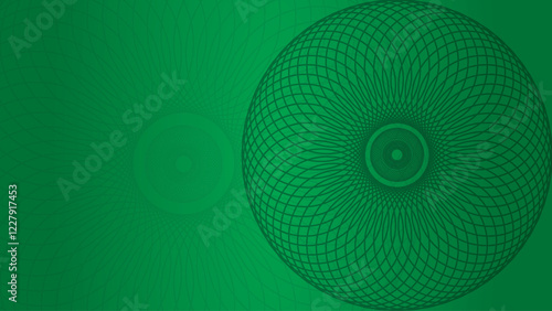 Background with green mandalas, round indian pattern, muslim pattern