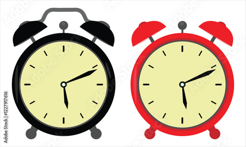 alarm clock set is isolated on a white background