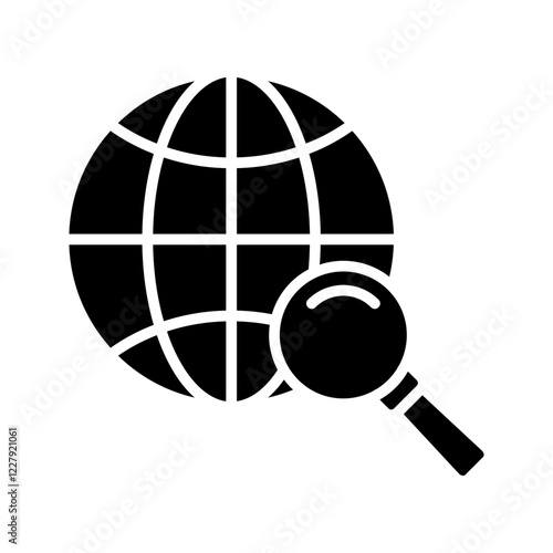 Web search icon on white background icon vector Illustration.