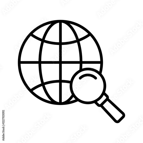 Web search icon on white background icon vector Illustration.