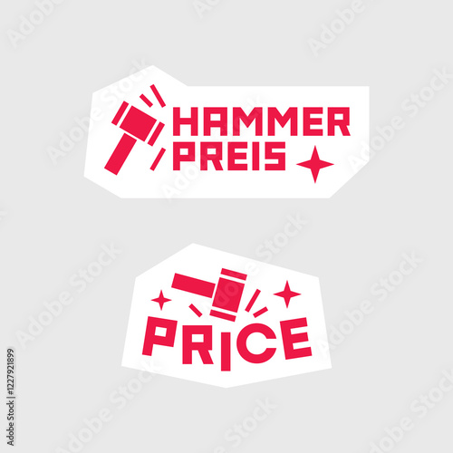 Hammer preis, Hammer price label