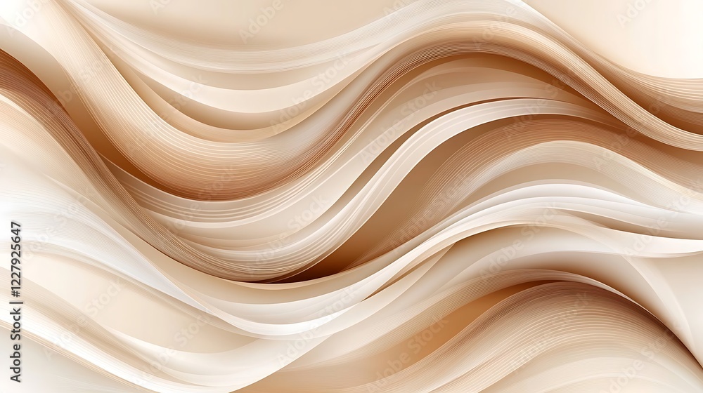 Obraz premium Abstract Beige and Brown Wave Pattern Design