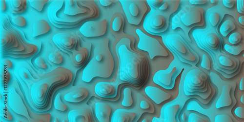 Topography grid map. Contour map background. Geographic line mountain relief. Abstract lines or wavy backdrop background. multi layer cutout geometric pattern on vector, Abstract soft white background