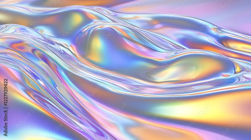 Abstract iridescent liquid flowing smoothly Abstract iridescent liquid flowing smoothly