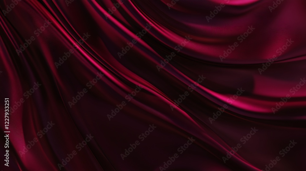 Fototapeta premium Deep Crimson Silk Drapery Rich Texture Background