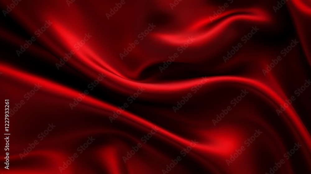 Fototapeta premium Luxurious Red Silk Draped Fabric Background