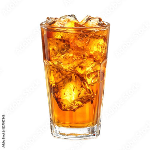 Iced tea drink glass cold isolated on transparent background