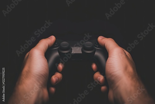 Wallpaper Mural close-up photo of pair of hands operating drone controller natural light highlighting device sleek surface 10mm lens Torontodigital.ca
