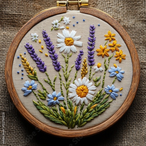 Plakat Embroidered Flower Sampler
