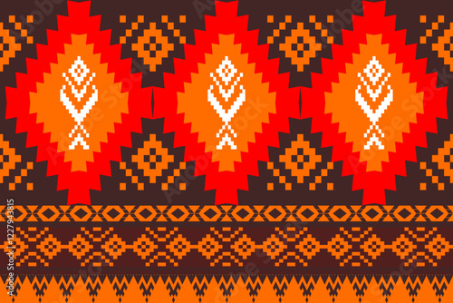 Ethnic art fabrics with local woven patterns and geometric shapes are used for carpets, wallpaper, clothing and embroidery.They are also used for the designs of Native American,Aztec tribes,cards