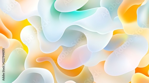 Abstract Pastel Color Fluid Shapes Design