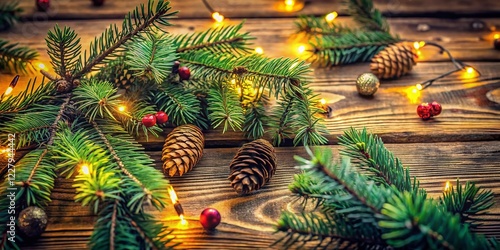 Hand-Drawn Pine, Spruce & Fir Branches: Winter Christmas Decoration Elements