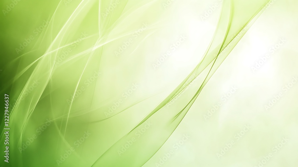 Obraz premium Abstract Green Light Wave Pattern Design