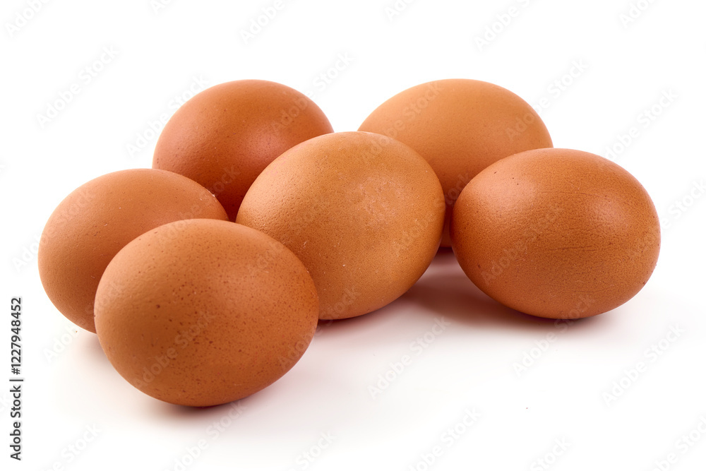 Chicken eggs, isolated on white background. Chicken eggs, isolated on white background.