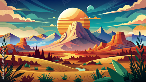 Utah Prairie Landscape Double Exposure: La Sal Mountains Sunset