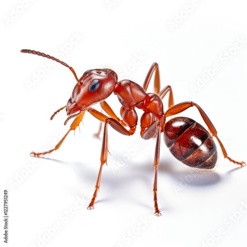 Red Fire Ant Closeup: 3D Rendered Solenopsis Invicta Isolated on White Background photo