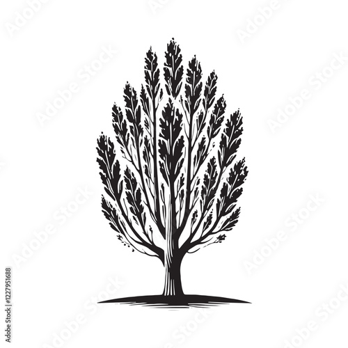 Stylish Poplar Tree silhouette for artistic and modern visuals - Poplar tree silhouette - Poplar tree vector - Poplar tree illustration - Poplar silhouette - Poplar vector
