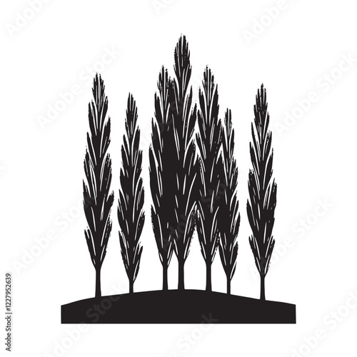 Stunning Poplar Tree silhouette for nature lovers and artistic visuals - Poplar tree silhouette - Poplar tree vector - Poplar tree illustration - Poplar silhouette - Poplar vector
