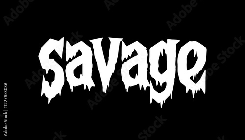 Hand drawn flat design savage logo template vector illustration. photo