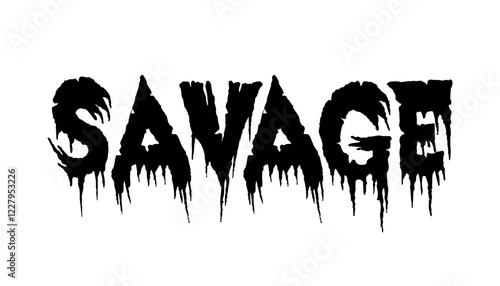 Hand drawn flat design savage logo template vector illustration. photo