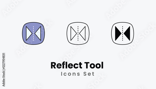 Reflect Tool  Icons thin line and glyph vector icon stock illustration
