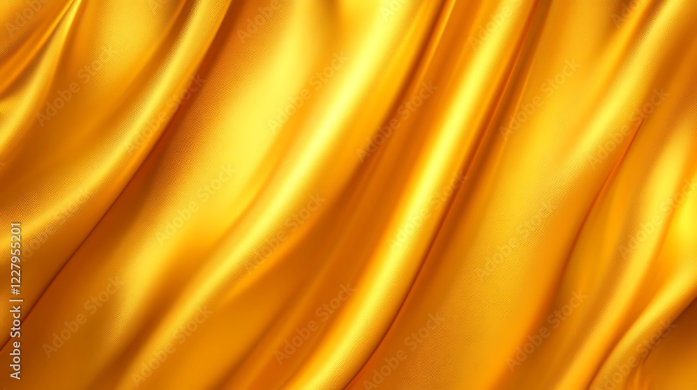 Fototapeta premium Golden Fabric Draped in Elegant Waves