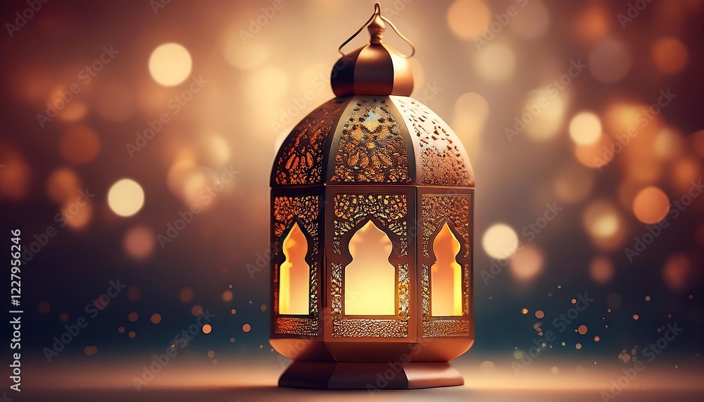 Obraz premium Elegant Ramadan Kareem Collection: Crescent Moons, Lanterns, and Islamic Calligraphy