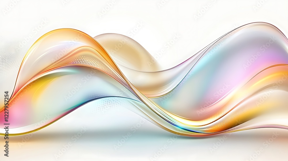 Naklejka premium Abstract Pastel Waves Flowing Design
