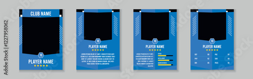 trading card template design for sports, picture frame for player performance, photo frame or border collection for hockey, basketball and football player, sports flyer design, template eps 10.