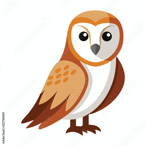 Barn Owl (Tyto alba) Vector Illustration ? Cartoon, Clipart & Line Art Design 1.eps