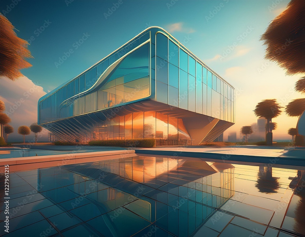 Fototapeta premium modern glass building architecture