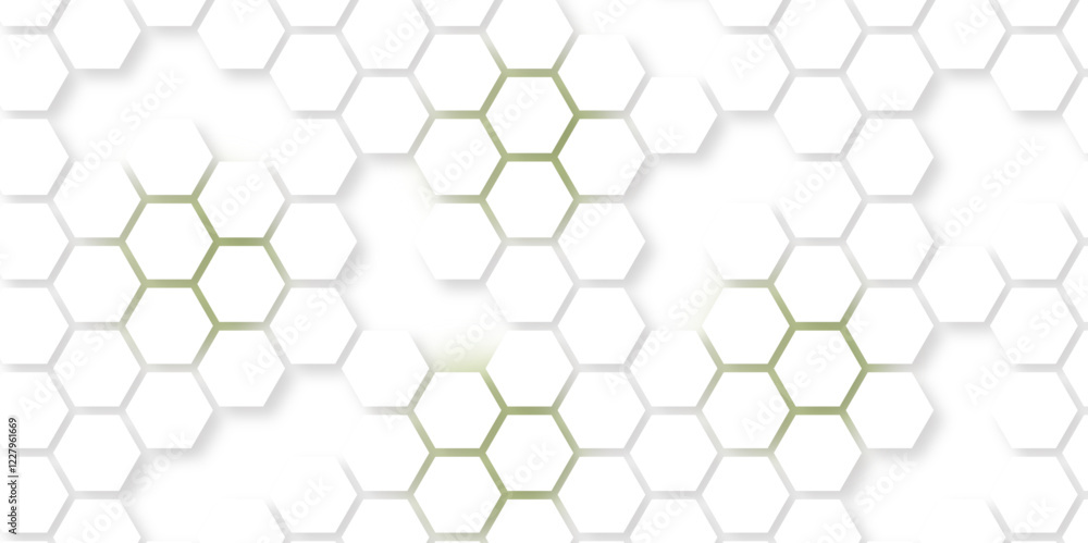 Fototapeta premium Abstract seamless honeycomb hexagon background. Geometric texture white gray pattern design. 