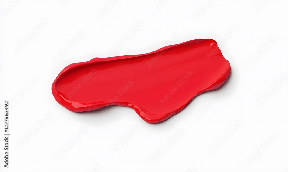 Red paint smear, studio shot, white background, design element Red paint smear, studio shot, white background, design element
