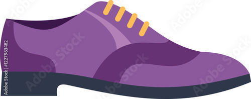 Purple leather shoe with laces, perfect for depicting fashion, businessmen, office workers, or formal attire