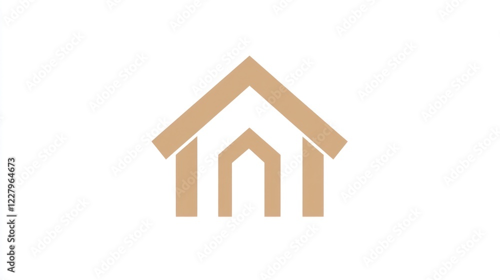 Naklejka premium Simple house icon, white background, home design, website