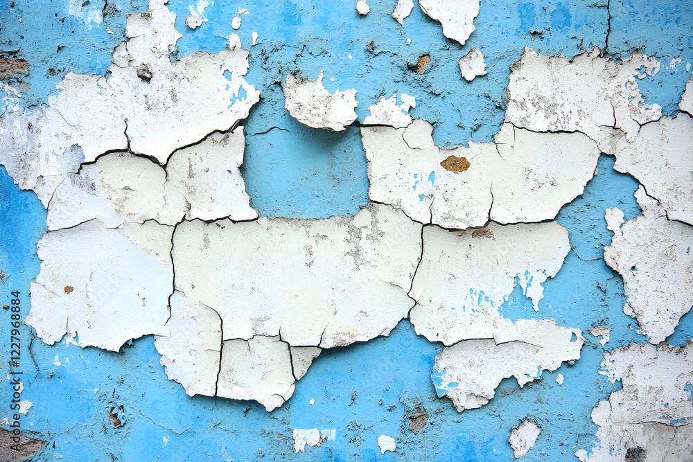 Obraz premium A battered blue wall