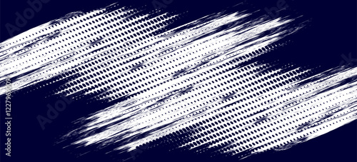 White halftone dots blue color pattern gradient grunge texture background. Dot pop art comic sport style vector illustration. Eps10