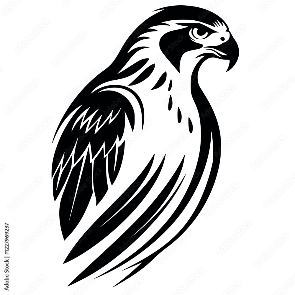 Fototapeta premium Black and White Eagle Vector Logo and Icon
