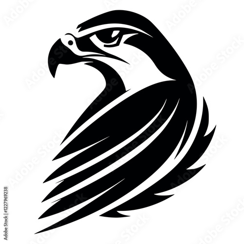 Black and White Eagle Vector Logo and Icon