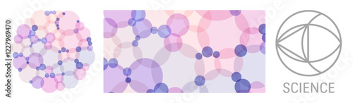 Abstract background with translucent overlapping coloured shapes. Modern design. Set of spheres. 3d vector illustration for brochure, banner, cover, card, flyer or presentation.
