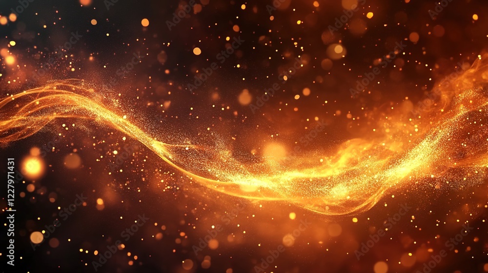 Fototapeta premium A fiery background with glowing particles and sparks, creating an intense visual experience.